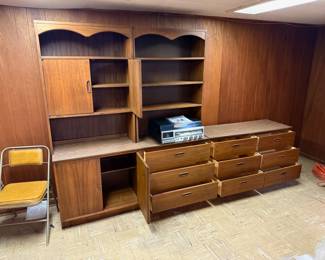 Vintage Mid-Century Modern Modular Walnut Wall Units by Lane.