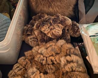 Mink hat and scarf
