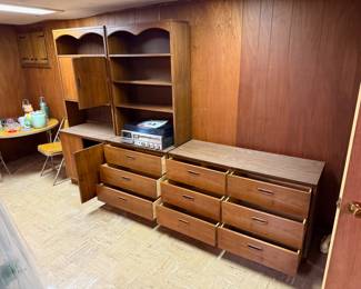 Vintage Mid-Century Modern Modular Walnut Wall Units by Lane.