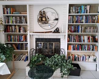 BOOKS, WINE RACKS, FAUX GREENERY, COSTUME JEWELRY