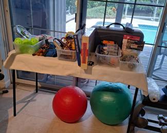 ESERCISE BALLS, WEIGHTS, EXERCISE ITEMS