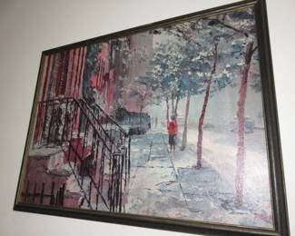 1950's Print on board "Quiet in the City" by Petery Hayward