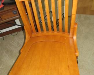 Vintage Solid Wood Swivel Desk Chair