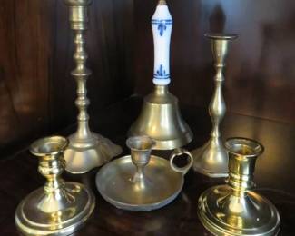 Brass Bell/Candlesticks