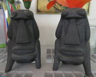 Vintage Trader Vic Mai Tai Joe Suffering Bastard Matte Black Tiki Mugs Japan