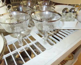 Vintage Silver Rimmed Stemware