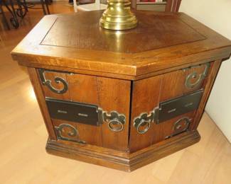 Vintage Hexagonal Side Table Cabinet