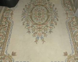 Indian Hand Knotted Woolen Area Rug 8'1" x 5" 7'