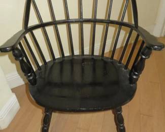 Antique Windsor Chair by Bagby Furniture Co. Maryland Painted Black 