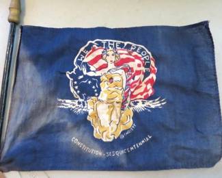 Vintage Small "We The People" Constitution -Sesquicentennial Flag
