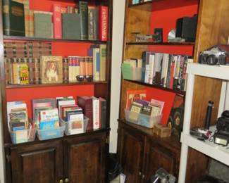 Vintage Hardcover/Paperback Books, Set of 3 - 4 Tier Bookshelf Cabinets