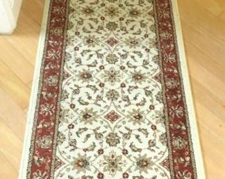 Burgundy/Ivory Runner Area Rug