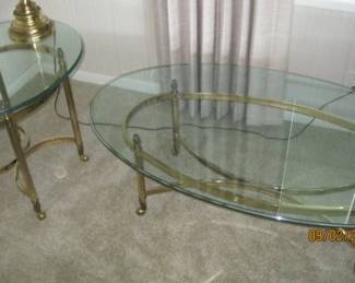 PLATE GLASS COFFE TABLE SET