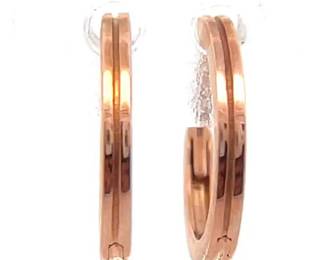 NEW! Baby Grooved Hoop Earrings in 14k Rose Gold