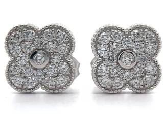 NEW! 1 Carat Diamond Pavé Flower Cluster Stud Earrings