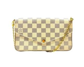 Louis Vuitton Damier Azur Pochette Felicie Chain Wallet