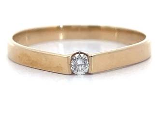 Natural Diamond Tension Set Solitaire Ring in Yellow Gold