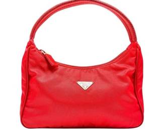 Prada Red Tessuto Nylon Shoulder Bag