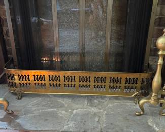Fireplace Bumper and Andirons