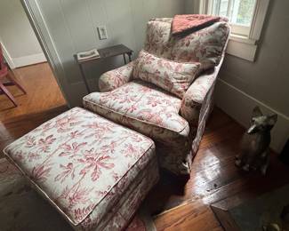 Club Chair with Ottoman in Towle