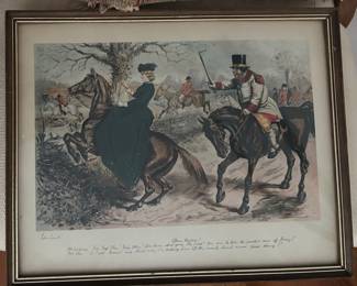 Aquatint Print 'Gone Away'  by John Leech
