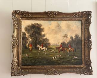 Painting of English Fox Hunting Scene