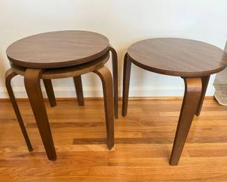 145 MCM Bentwood Stacking Table Stoolsmin