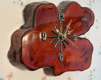 145 Vintage Wood Slab Wall Clockmin