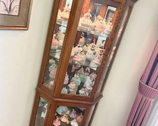 145 Oak Lighted Display Cabinet X2min