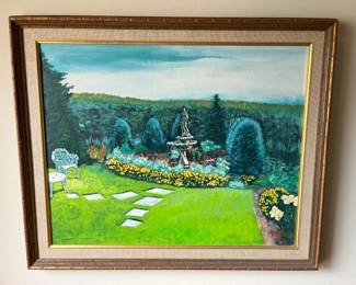 145 R. Nard Garden Fountain Original Paintingmin