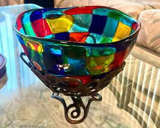 Murano Angelo Ballarin art glass Pezzato bowl