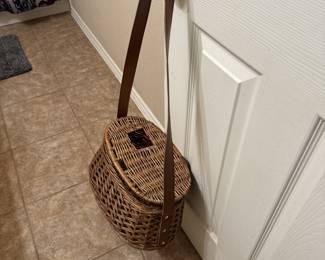Fish Foraging Rattan Basket Bag