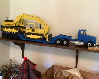 Wood Hand Made Semi Tractor Trailer Very Unique