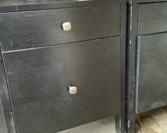 Black Night Stands With 2 Drawers