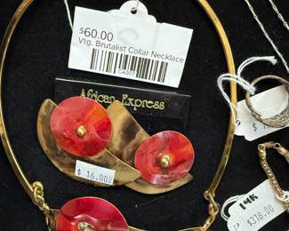 Vtg Brutalist Collar Necklace 