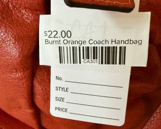 Burnt Orange Coach Handbag