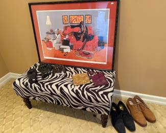 Zebra Bench, Shoes, Wall Art 