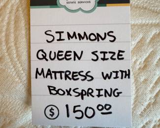 Simmons Queen Size Mattress with Boxspring