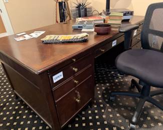 Wooden Desk, Office Chair 