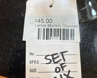 Lenox Martini Glasses
