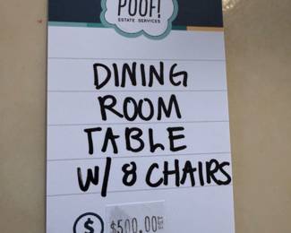 Dining Room Table w/ 8 Chairs