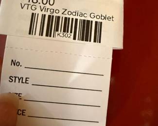 Vtg Virgo Zodiac Goblet