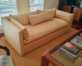 SUPER CLEAN LINES! MATCHED PAIR OF SOFAS IN LINEN COTTON