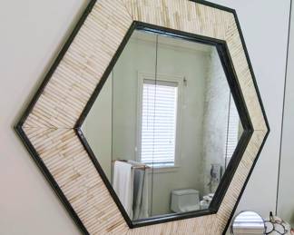 INLAID OCTAGON BONE MIRROR
