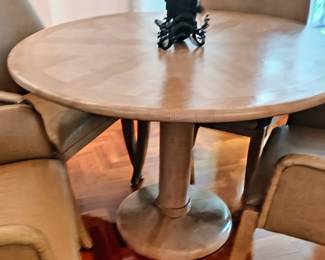 LEATHER WRAPPED TABLE- PERFECT FOR CENTER , OCCASIONAL OR GAME TABLE ATTRIBUTED TO KARL SPRINGER