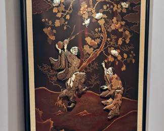 WONDERFUL 19 TH CENTURY JAPANESE WALL PANEL WITH INLAY