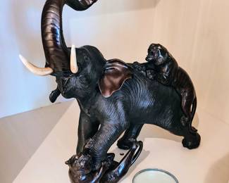 SIGNED JAPANESE BRONZE ELEPHANT