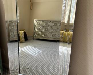 55a. Global Views Beveled Mirror with Mirror Frame