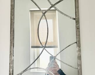 13. Arteriors  Mirror w/ Silver Iron Circular Scroll Design