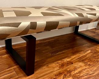 3. Upholstered Bench w/ Espresso Wood Base
